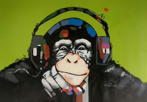 art sale large oil painting - ape