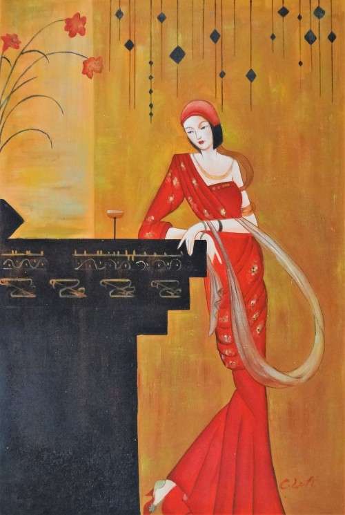 evening out oil painting