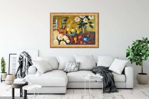 floral still life oil painting