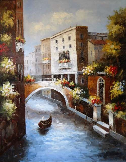 large oil painting venice canal