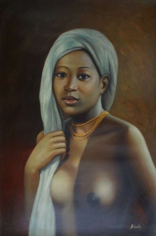 african female nude study oil painting