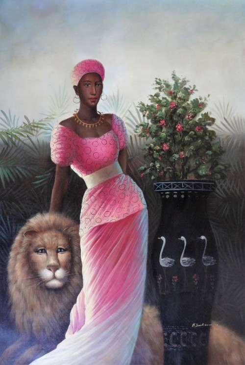 african queen oil painting