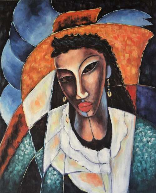 modern african potrait study oil painting