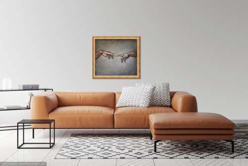 the creation of adam oil painting