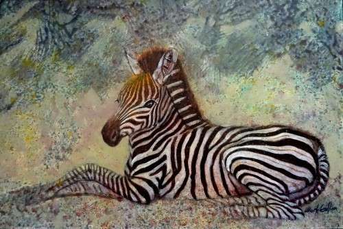 mark enslin oil painting  - zebra