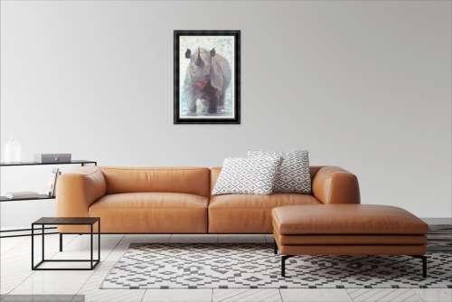 mark enslin oil painting  - rhino