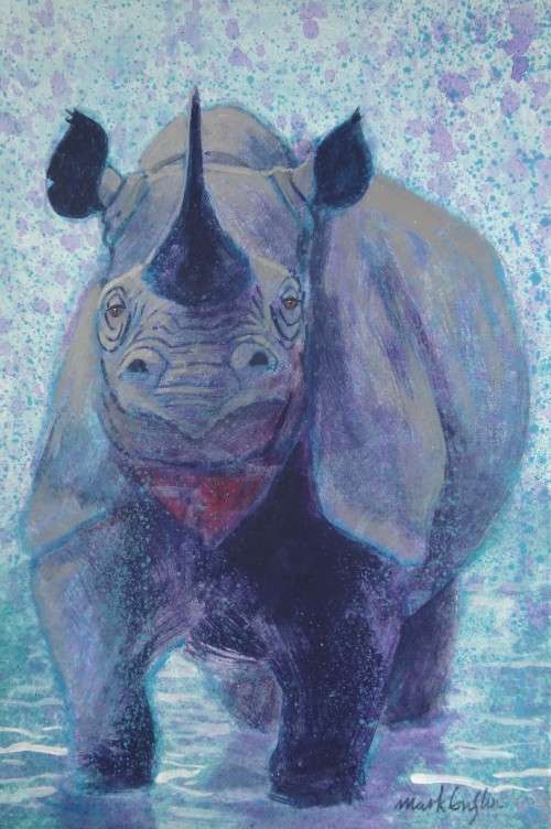 mark enslin oil painting  - rhino