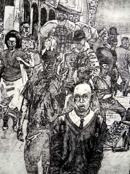mario soares  - large etching