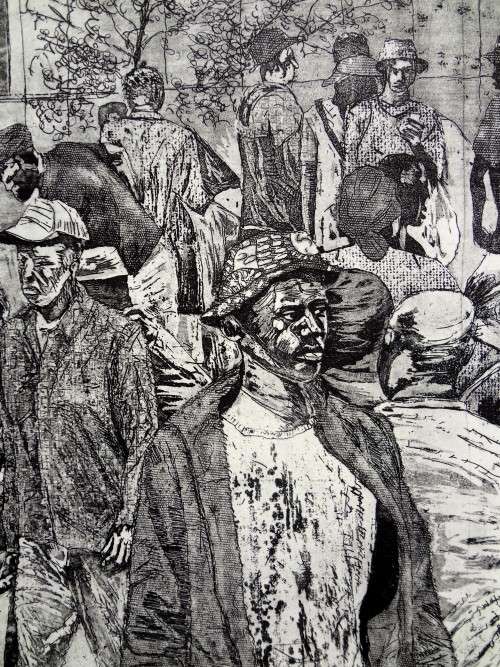mario soares  - large etching