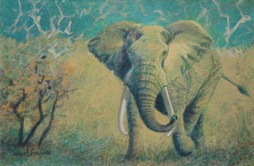 mark enslin oil painting  - elephant