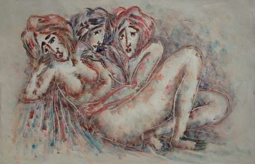 collectable burnett nude oil painting