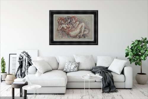 collectable burnett nude oil painting