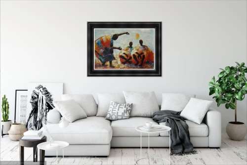 african themed oil painting