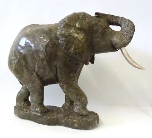 eddie bulani - verdite elephant stone sculpture