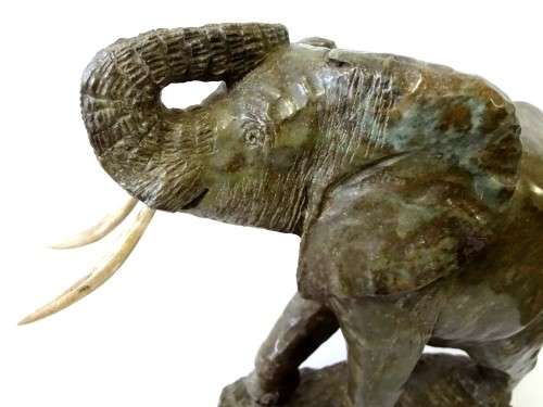 eddie bulani - verdite elephant stone sculpture