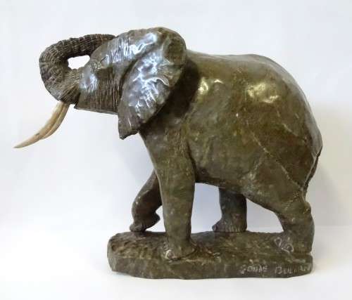 eddie bulani - verdite elephant stone sculpture