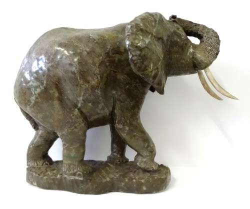 eddie bulani - verdite elephant stone sculpture