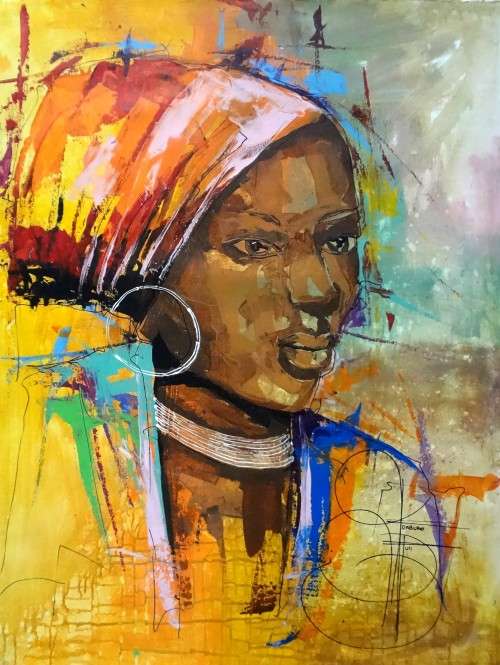 Ndabuko Ntuli Large Oil Painting