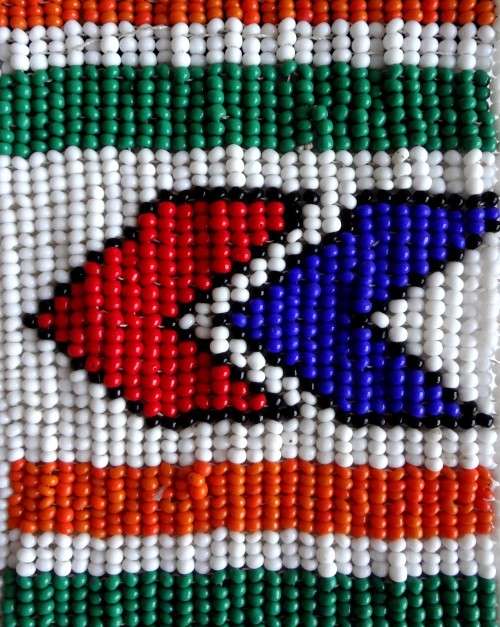 vintage zulu bead panel for skirt