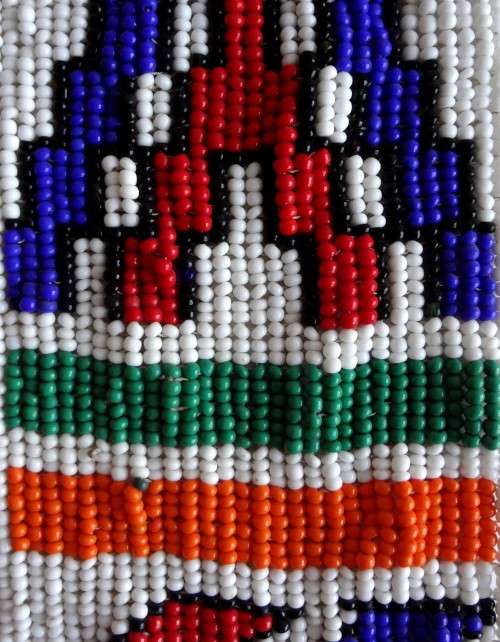 vintage zulu bead panel for skirt