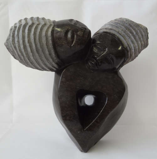 vusi - lovers shona stone sculpture