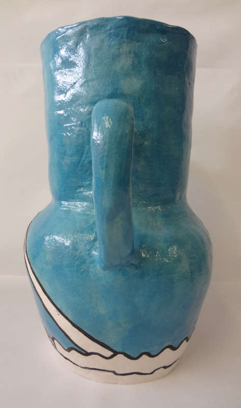 richard scott hand painted ceramic vase lighthouse
