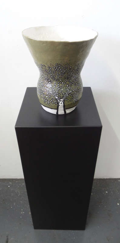 richard scott hand painted ceramic olive tree