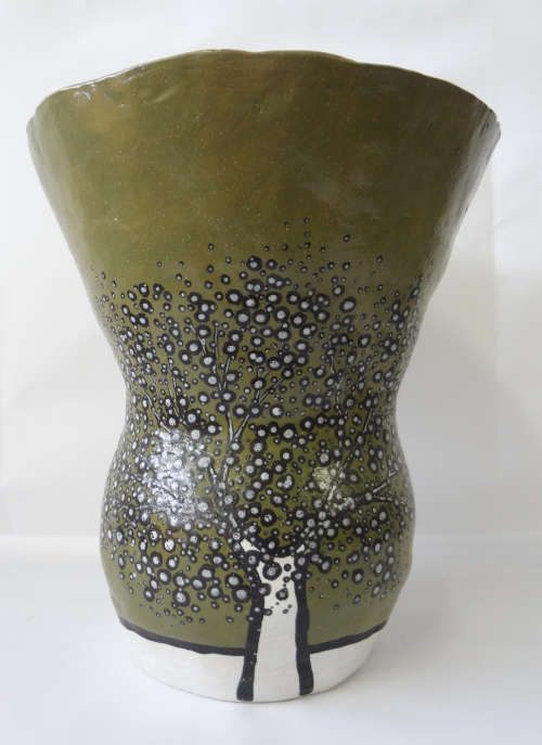 richard scott hand painted ceramic olive tree