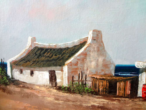 Arniston Cottages Oil Painting  - retail R12 650