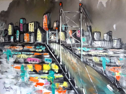 annet ellis oil painting mandela bridge Retail R5 850