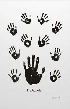 nelson mandela - `impression of africa` - black and white