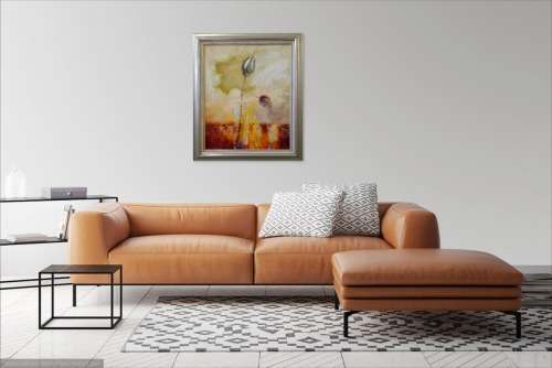framed rose study oil painting