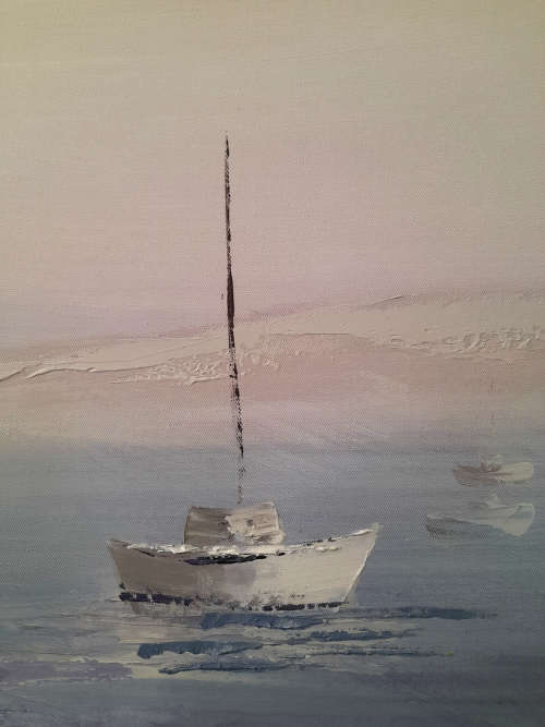 art sale - oil painting - boats