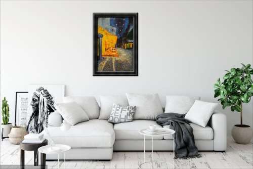 after van gogh oil painting cafe terrace at night