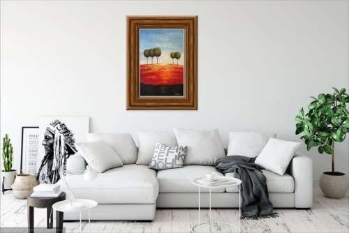 modern landscape with trees oil painting