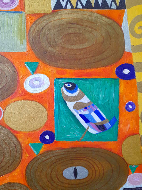 after gustav klimt, the embrace  oil painting
