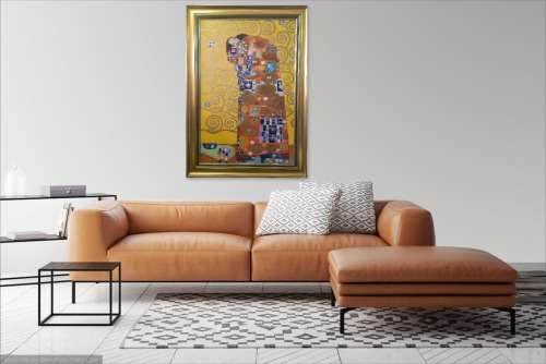 after gustav klimt, the embrace  oil painting