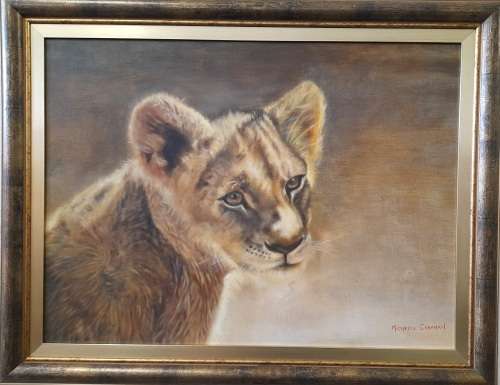 MICHELLE CHAPMAN  - LION CUB - OIL PAINTING