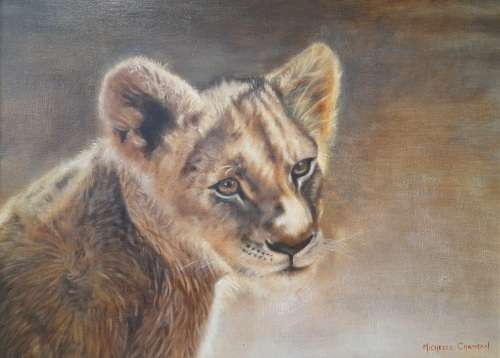 MICHELLE CHAPMAN  - LION CUB - OIL PAINTING