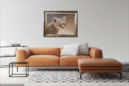 MICHELLE CHAPMAN  - LION CUB - OIL PAINTING