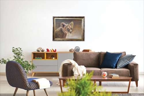 MICHELLE CHAPMAN  - LION CUB - OIL PAINTING