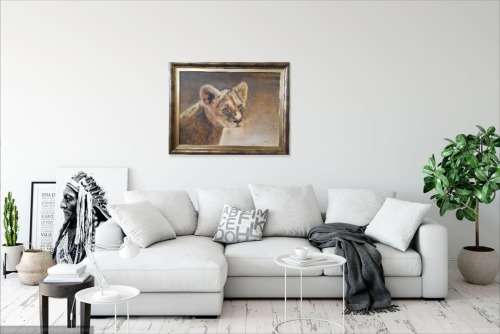 MICHELLE CHAPMAN  - LION CUB - OIL PAINTING