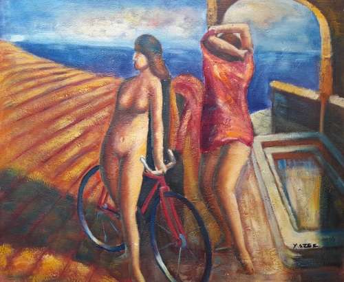the bathers oil painting