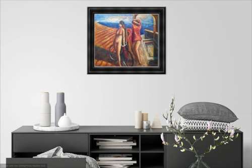 the bathers oil painting