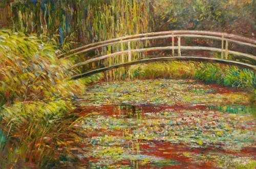 lily pond floral oil painting