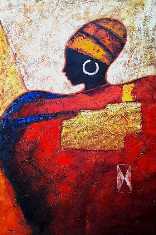 african portrait oil painting
