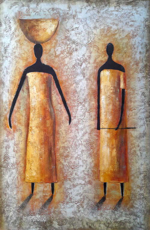 african themed oil painting