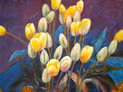 floral tulip study oil painting