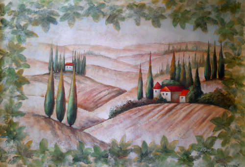 the countryside landscape oil painting