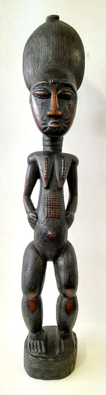 baule female figure wood sculpture african artefact ivory coast